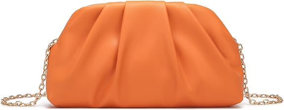 レディースハンドバッグ ファッション レザーハンドバッグ チェーン付き オレンジ